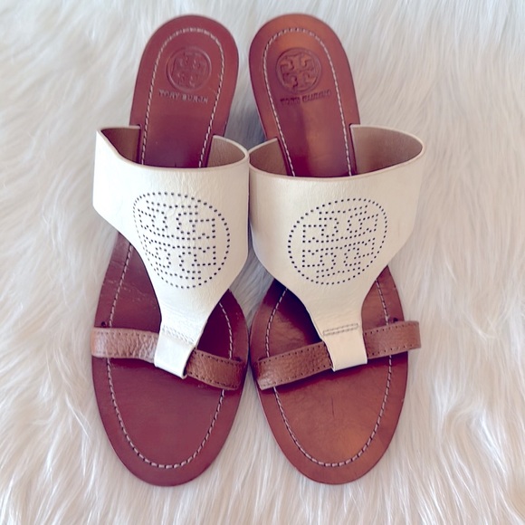 Tory Burch Shoes - TORY BURCH leather wedge sandals